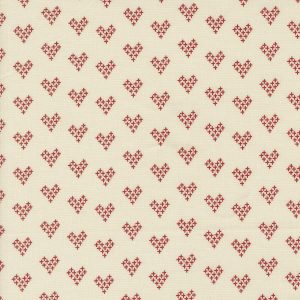 Threads - Red Hearts on Cream