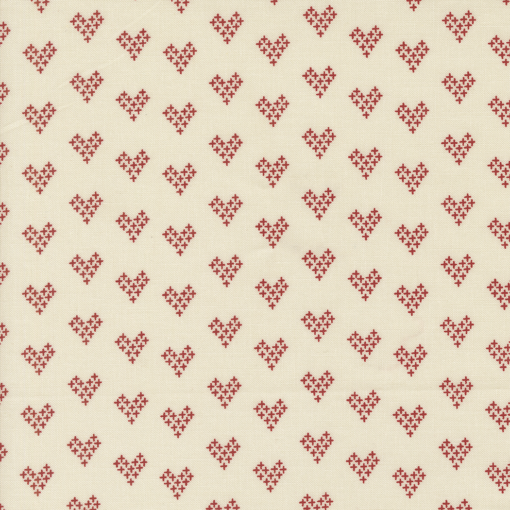 Threads - Red Hearts on Cream